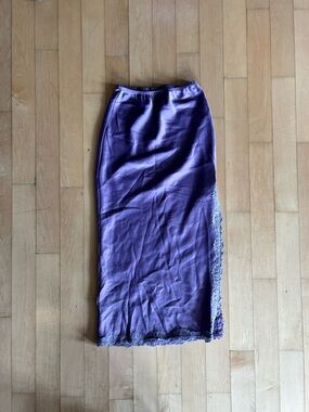 wild fable Purple Lace-Trim Pencil Skirt